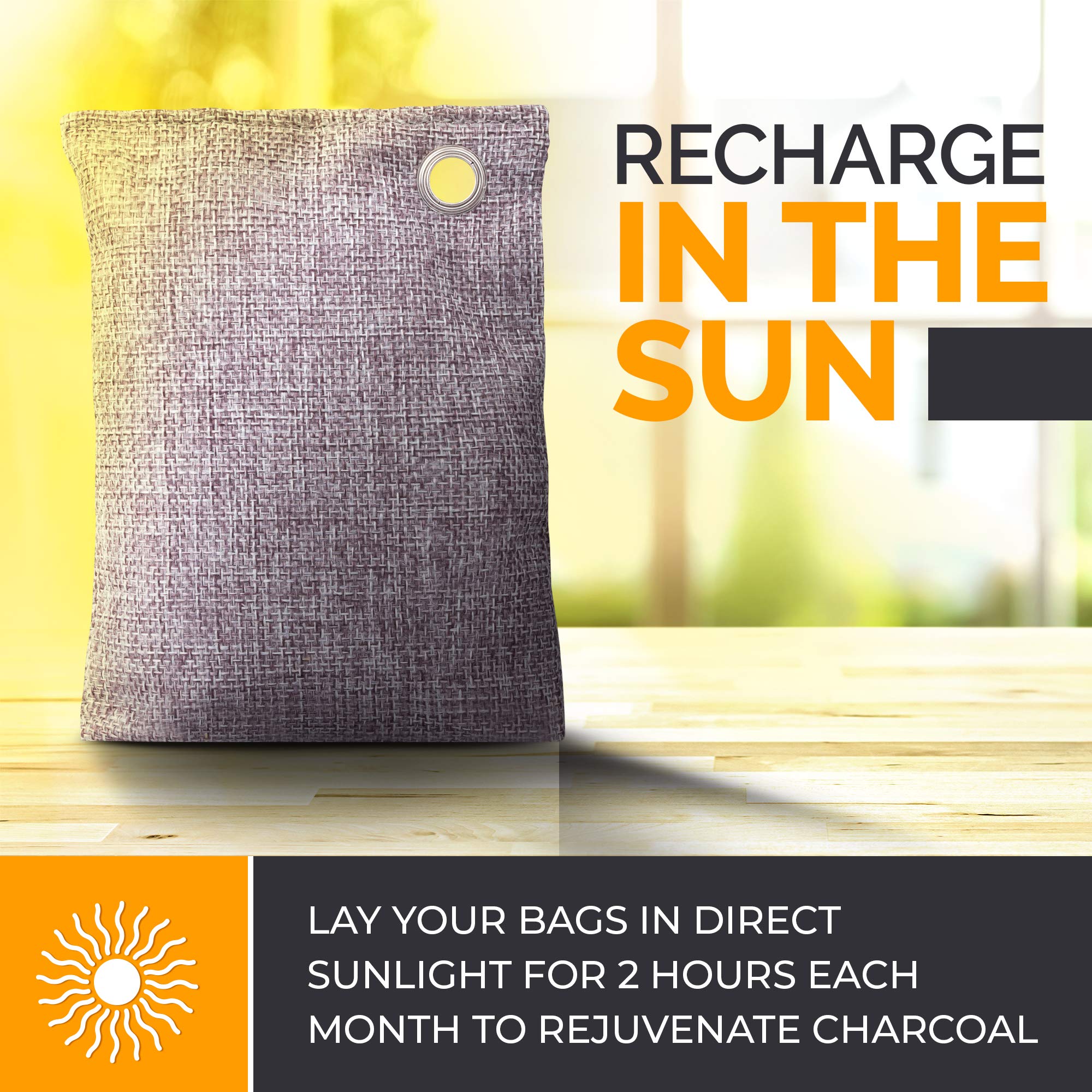 Activated Charcoal Odor Absorber Bags with Hooks

