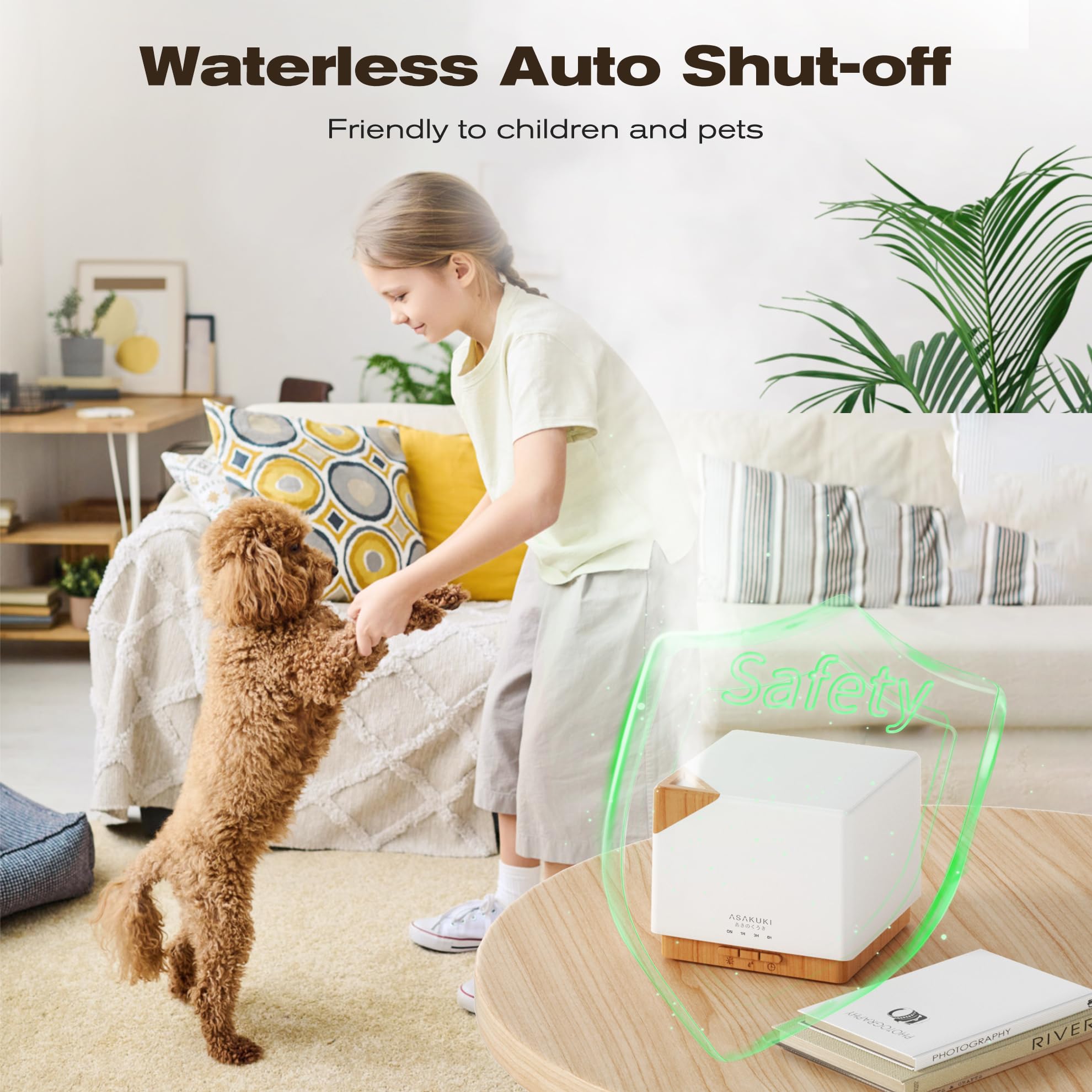 ASAKUKI 700ml Essential Oil Diffuser Humidifier 7-LED

