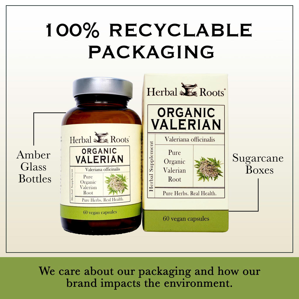Herbal Roots Valerian Root Capsules - Organic Non-GMO

