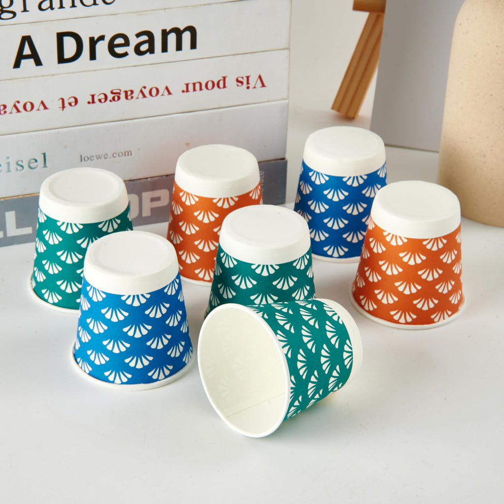 JollyPack Disposable Paper Cups - Floral Pattern


