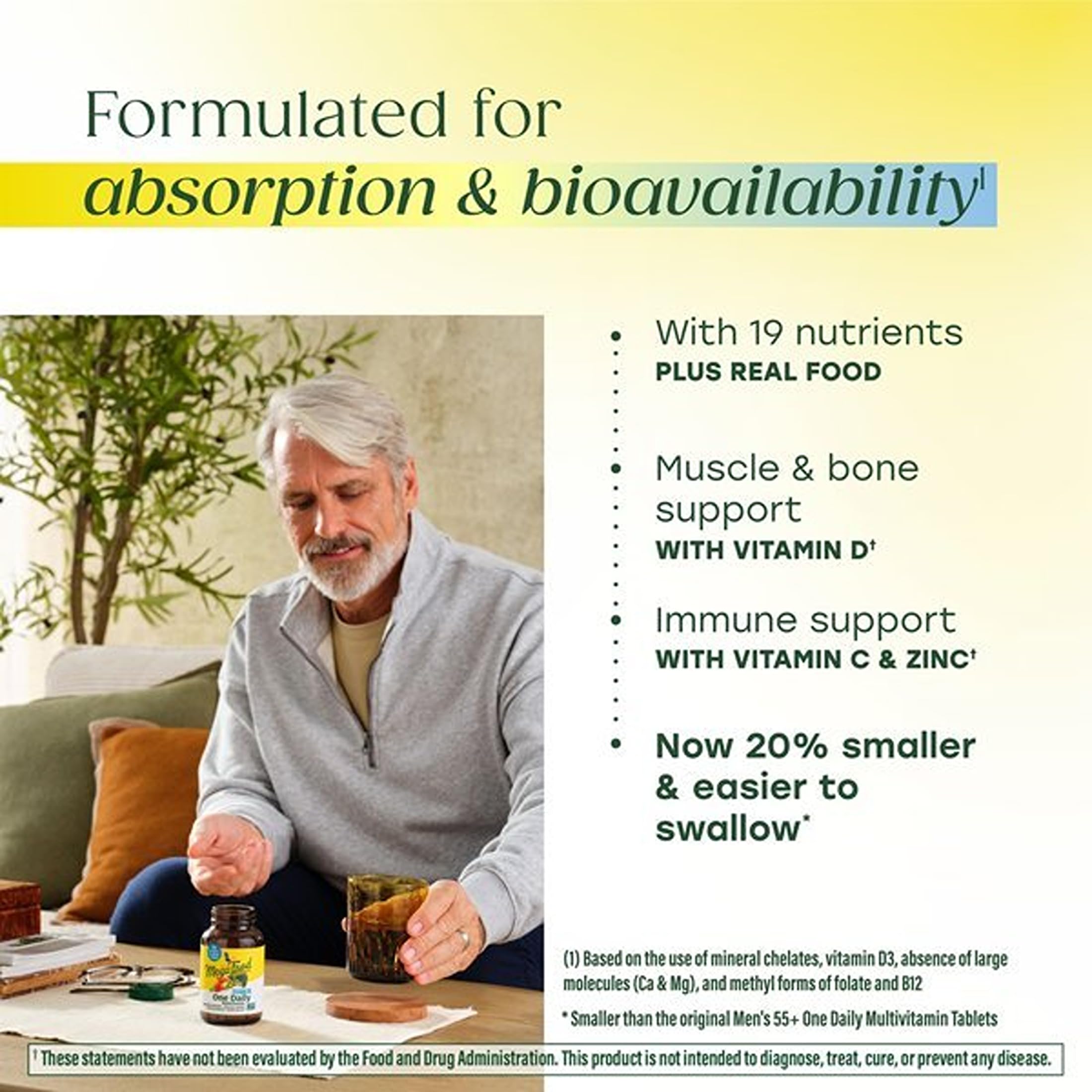 MegaFood Men 55+ Multivitamin – Vegetarian Immune & Bone Support

