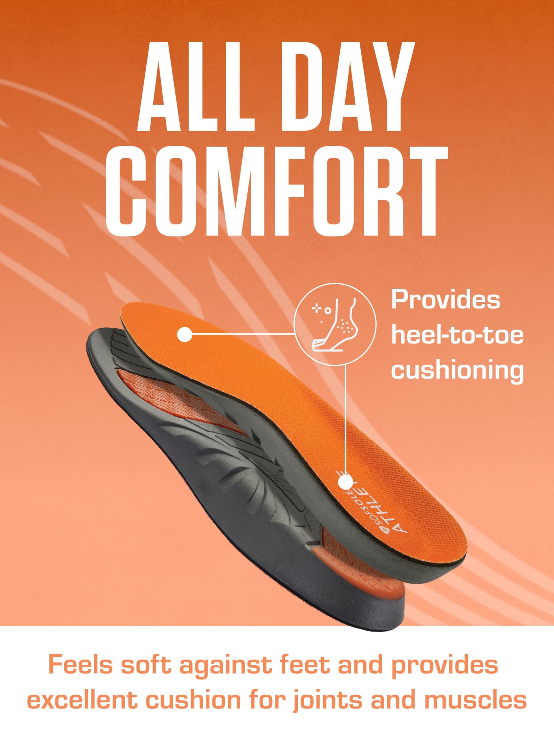 SOF SOLE ATHLETE Insoles: Gel Cushioning & Moisture Control

