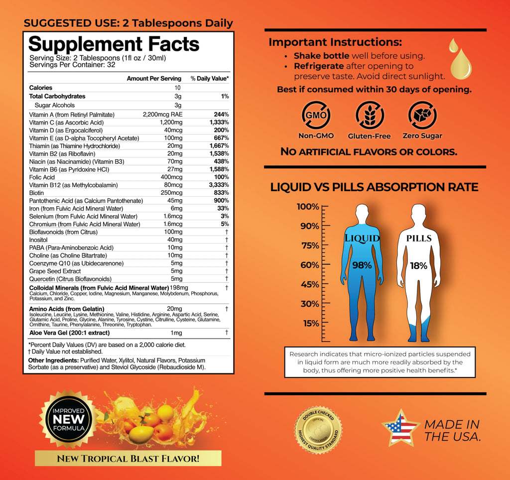 Tropical Oasis Mega Premium Liquid Multivitamin


