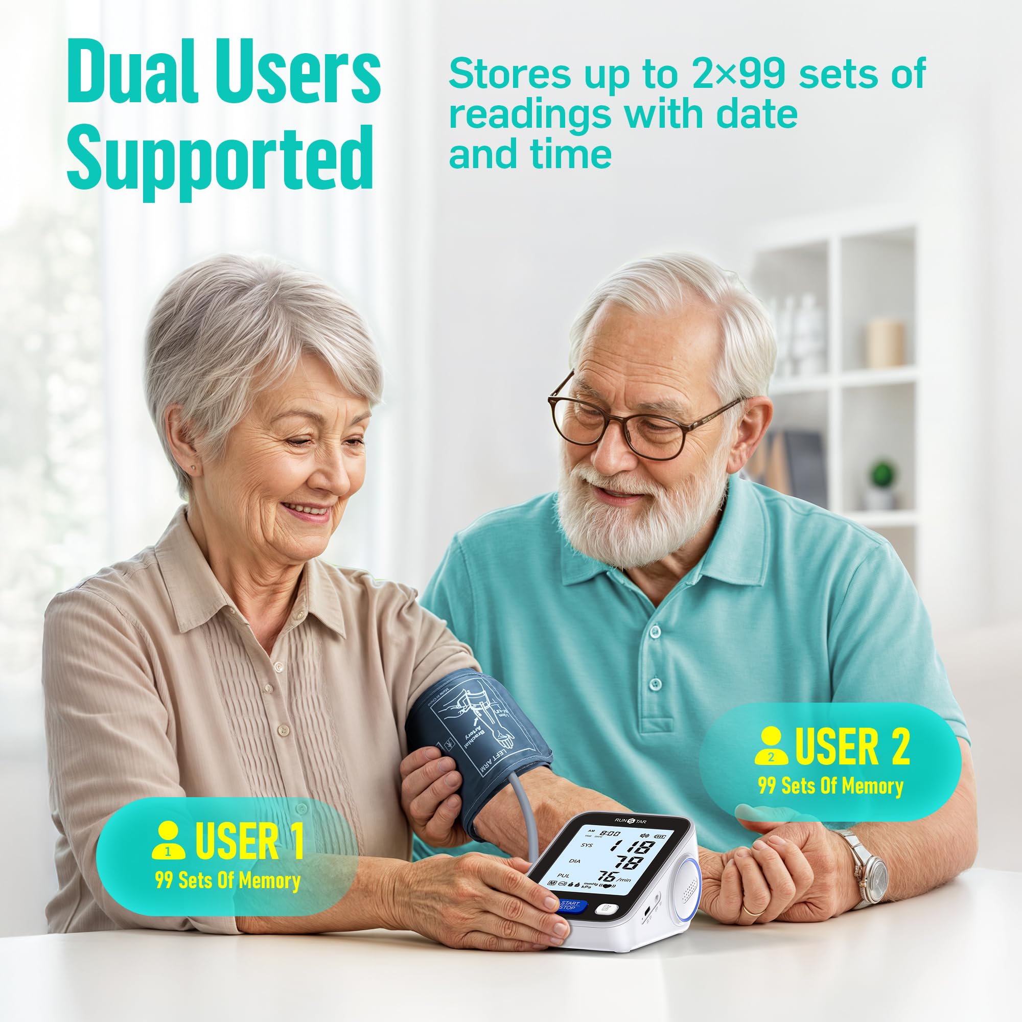 RunStar Blood Pressure Monitor with Wide Range Cuff

