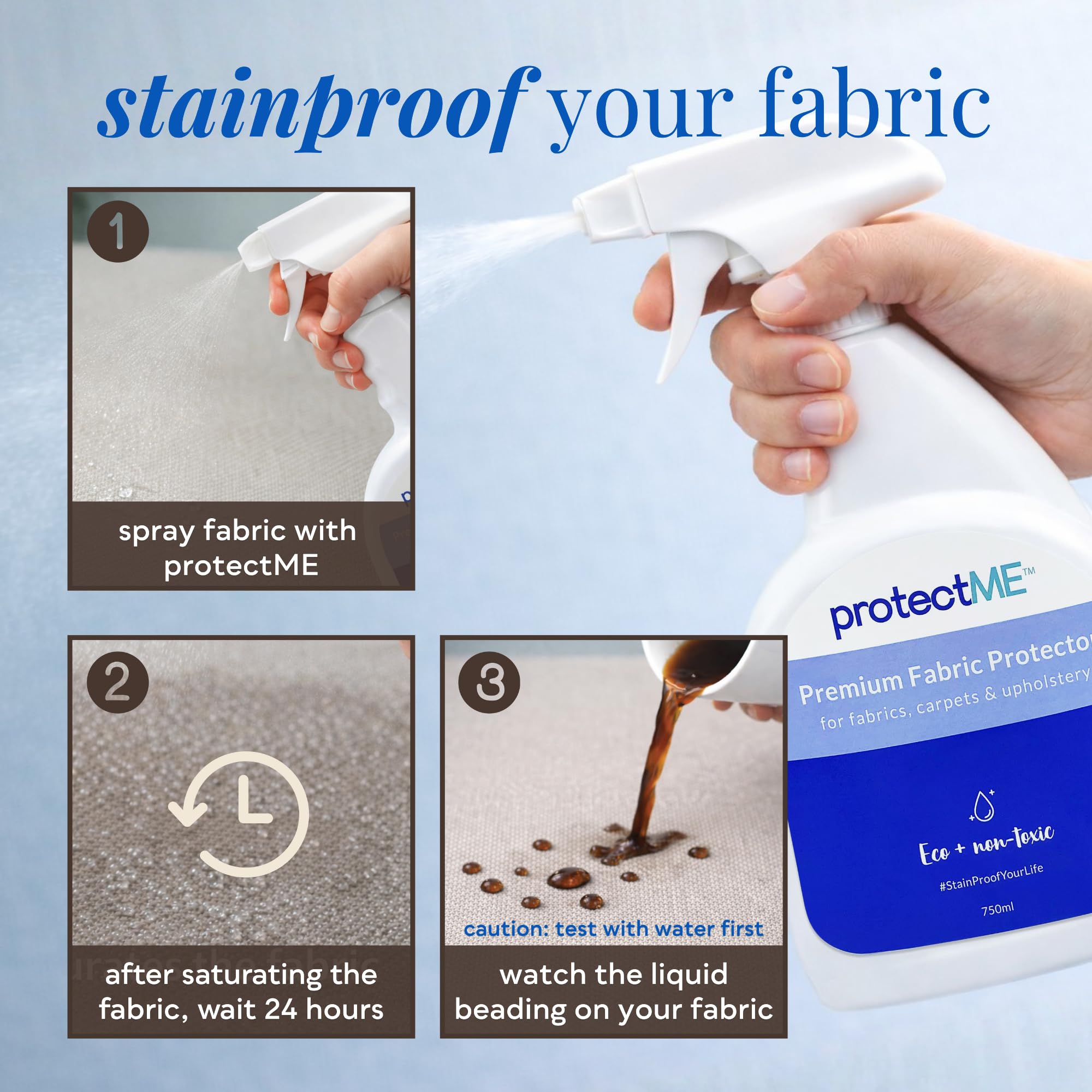 protectME Fabric Protector and Stain Spray for Upholstery

