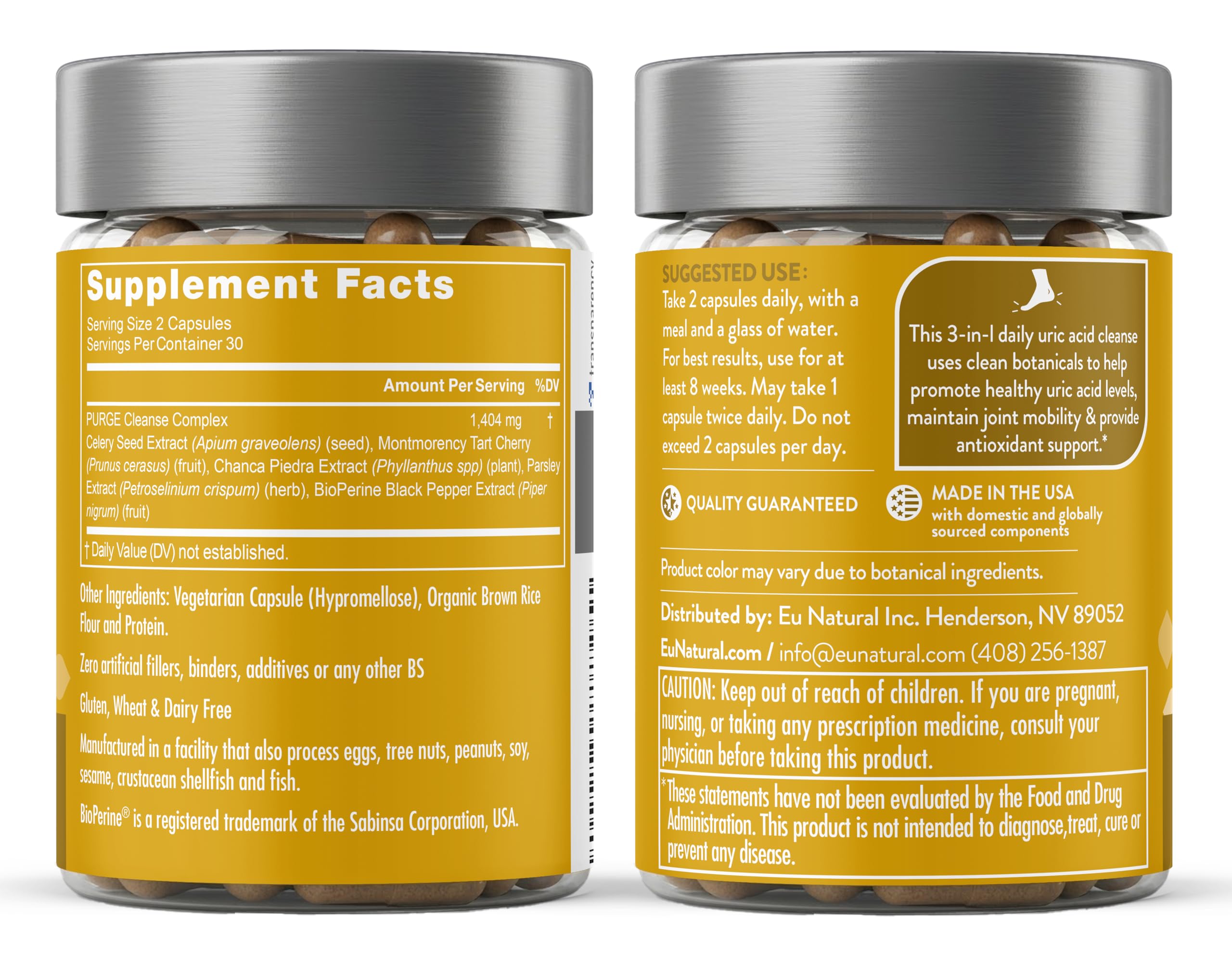 Purge Uric Acid Flush - Eu Natural Uric Acid Joint Support

