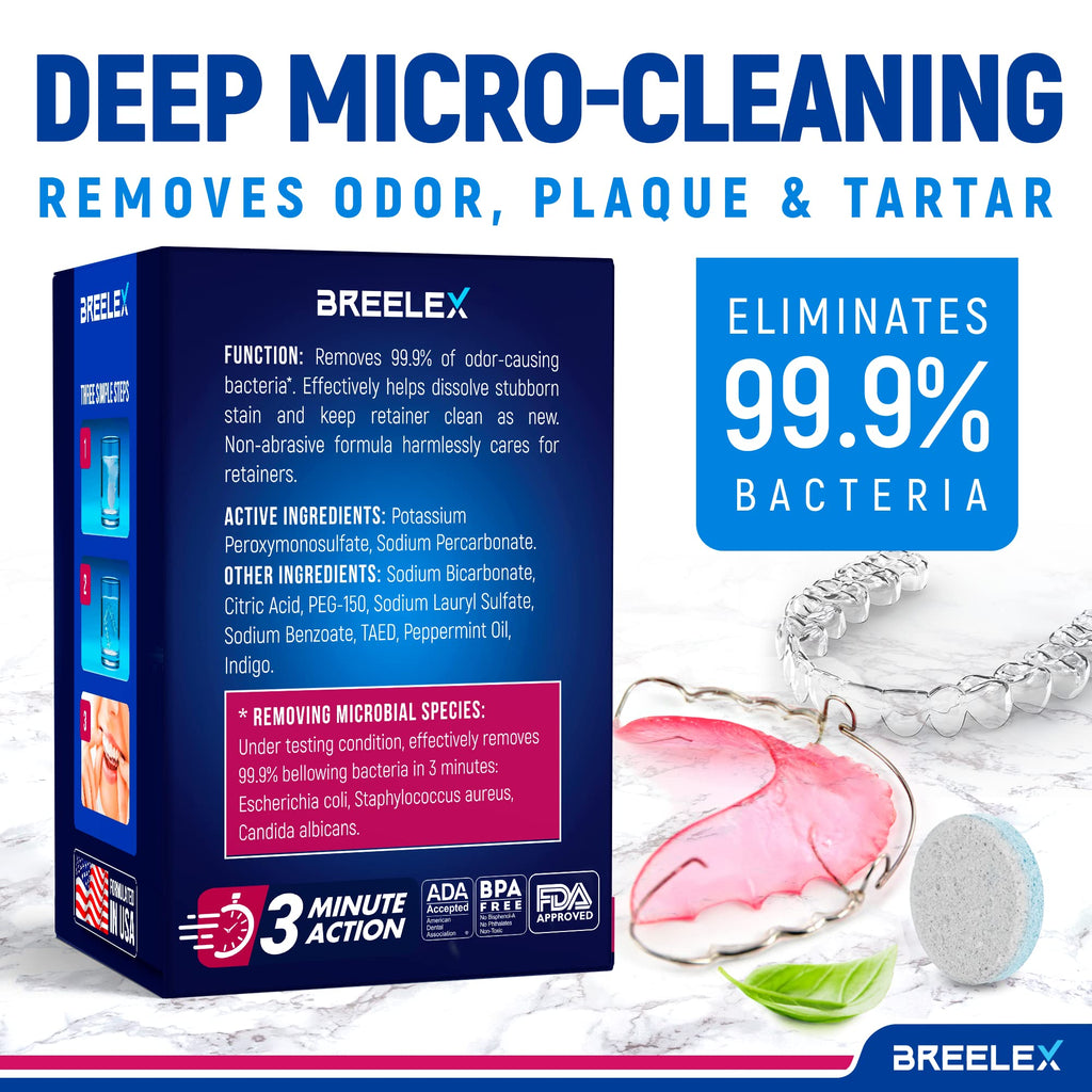 Breelex Retainer Cleaner Tablets for Dentures & Aligners

