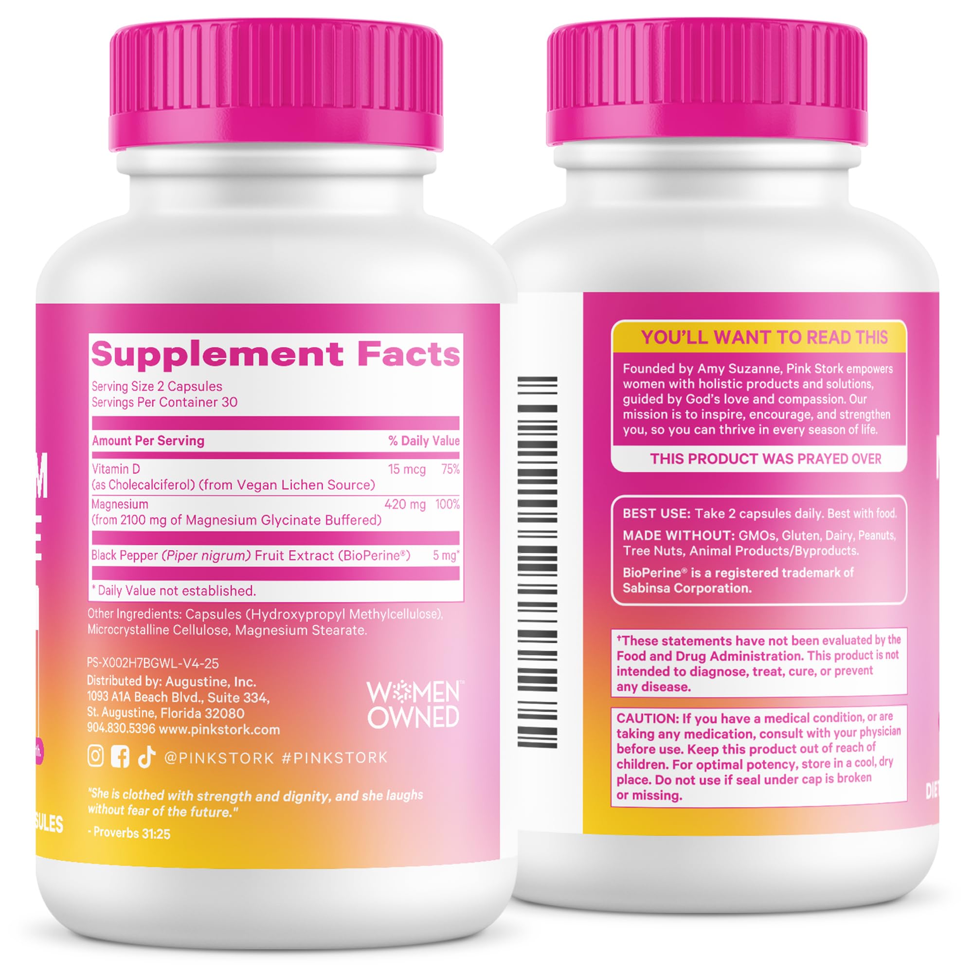 Pink Stork Magnesium Glycinate with Vitamin D for Women


