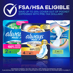 Always Maxi Overnight Pads with Wings Extra Heavy Unscented

