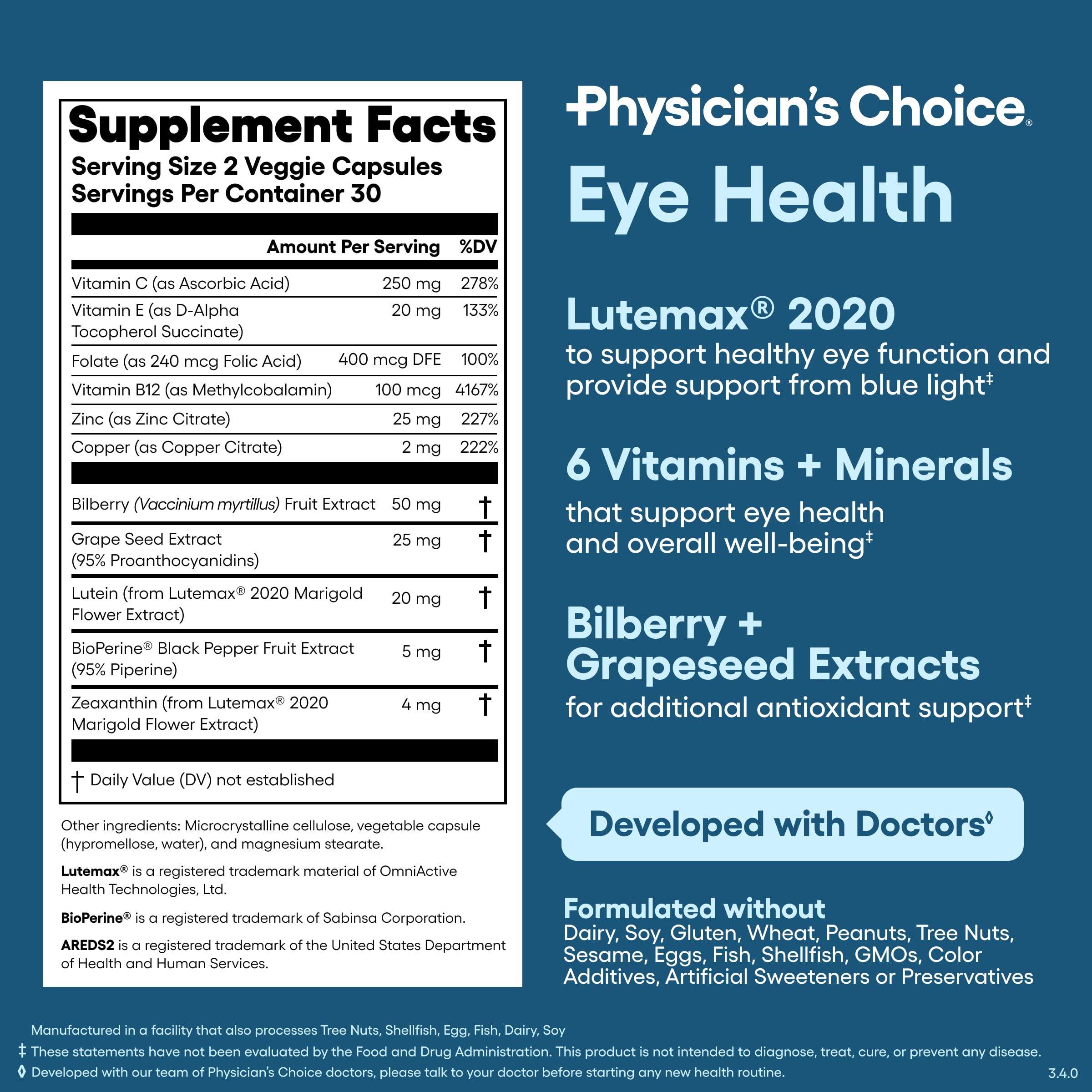 Physician's Choice Eye Health Supplement with Lutein

