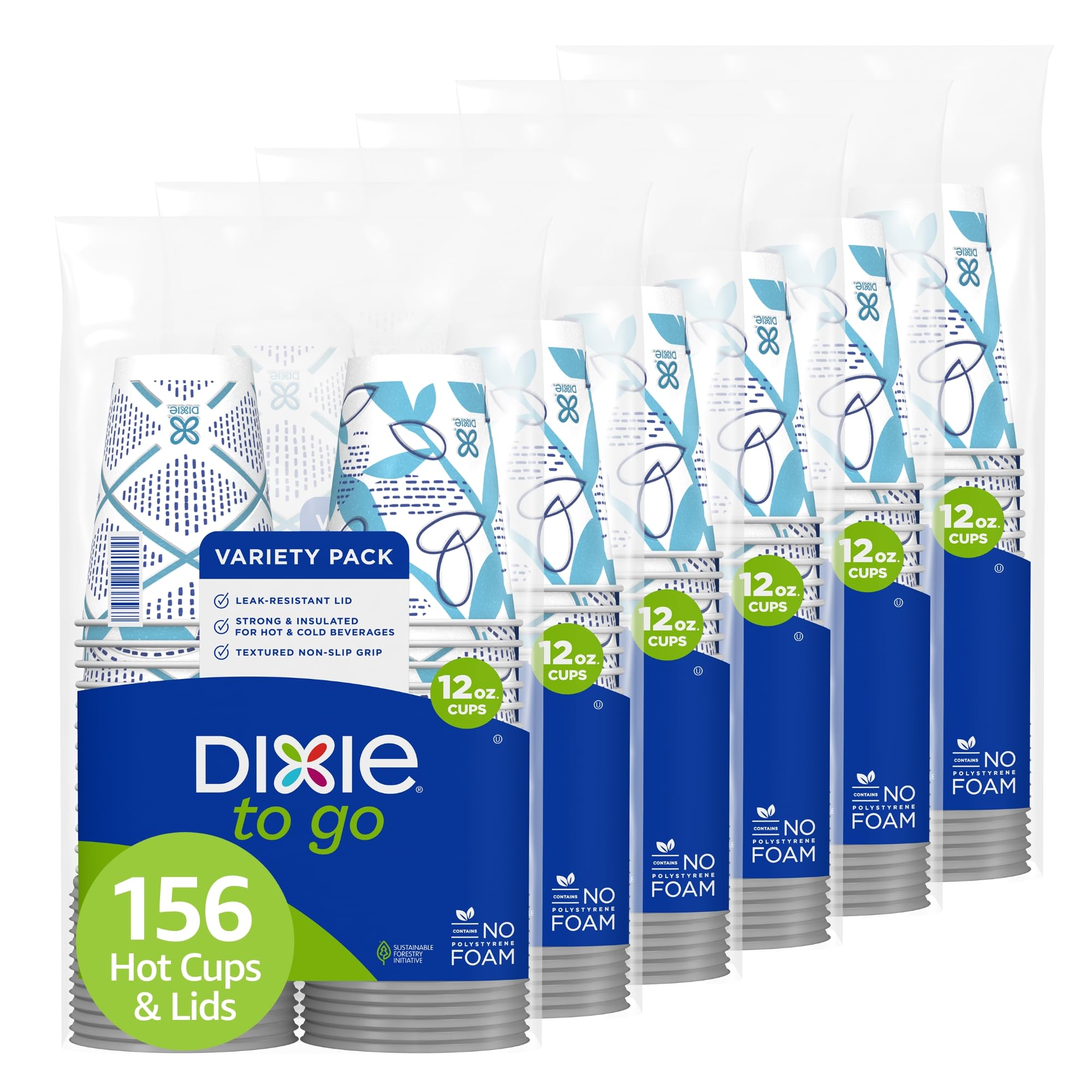 Paper Coffee Cups Dixie To Go - Insulated Non-Slip Grip

