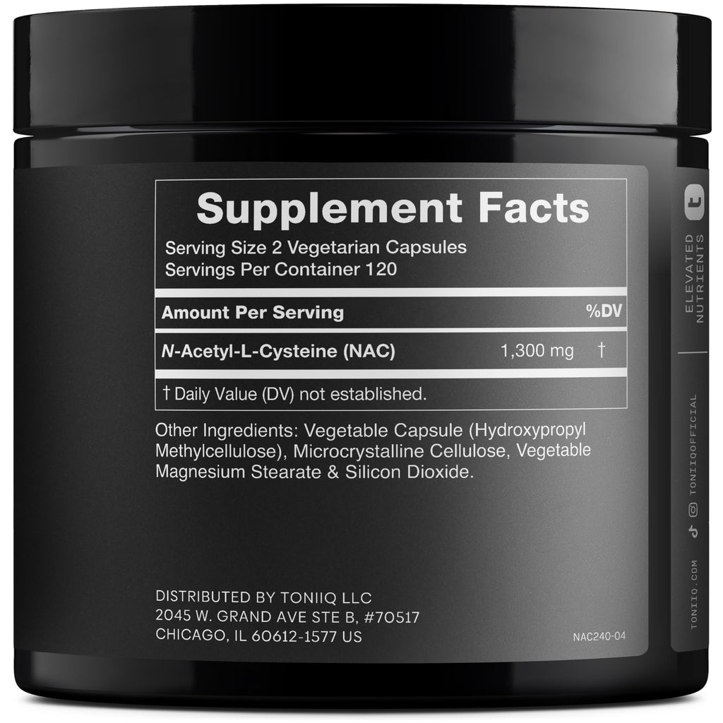 Toniiq NAC Supplement 1300mg | 98% Purity

