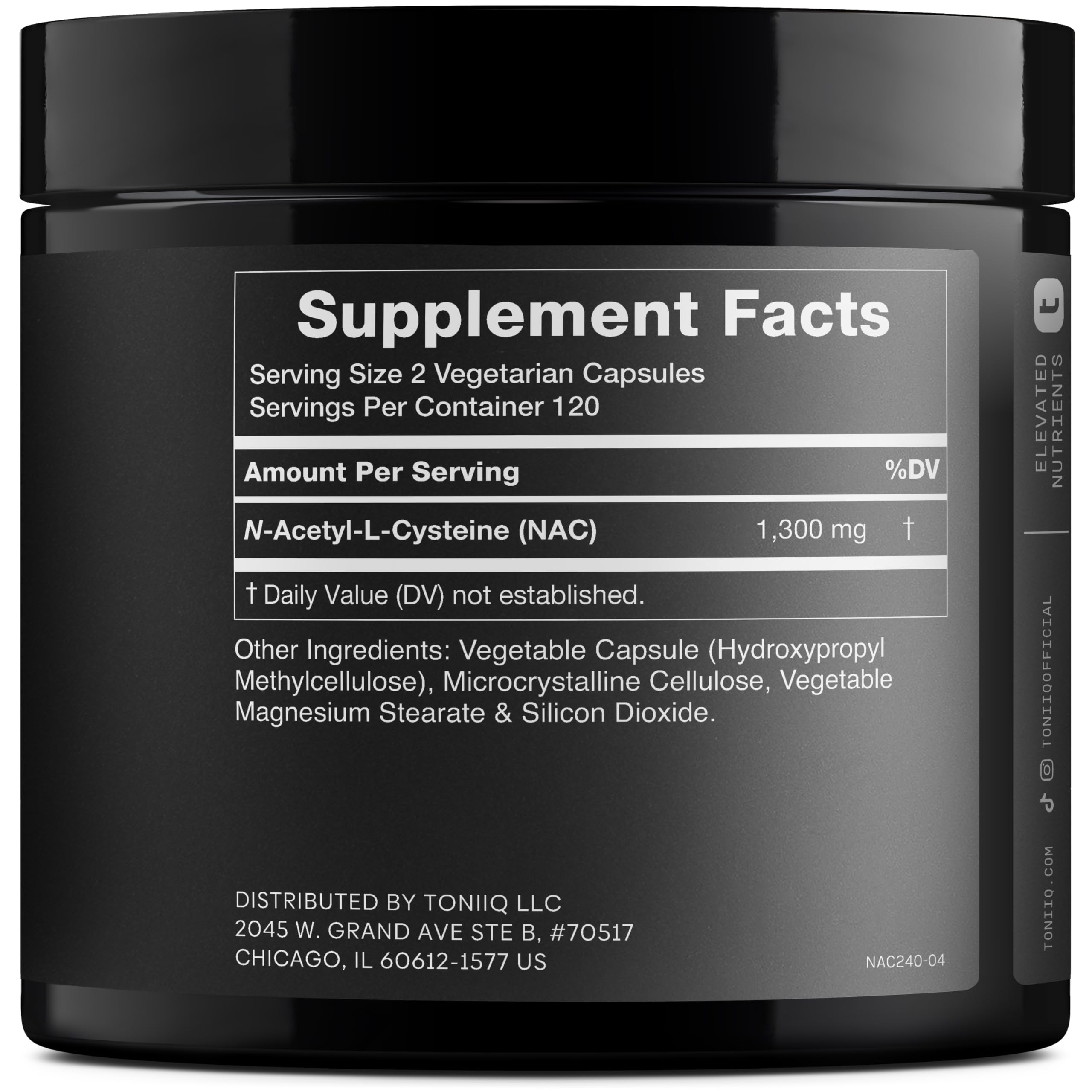 Toniiq NAC Supplement 1300mg | 98% Purity

