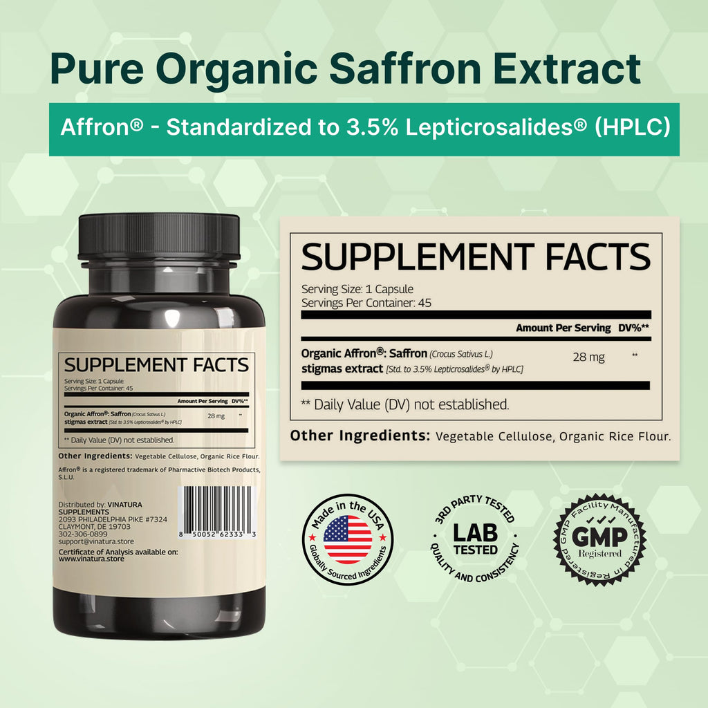 VINATURA Saffron Supplement - Vegan Saffron Extract

