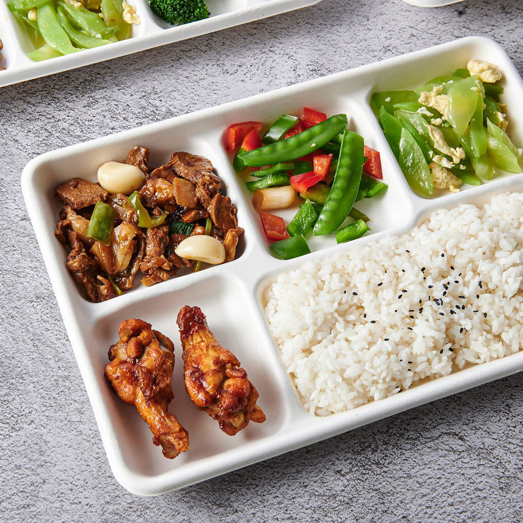 Vplus Sugarcane Fiber Paper Plates | Eco-Friendly

