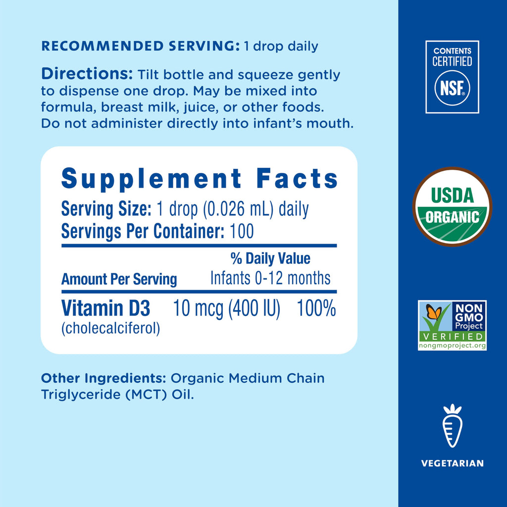 Mommy's Bliss Organic Baby Vitamin D Drops - 400 IU

