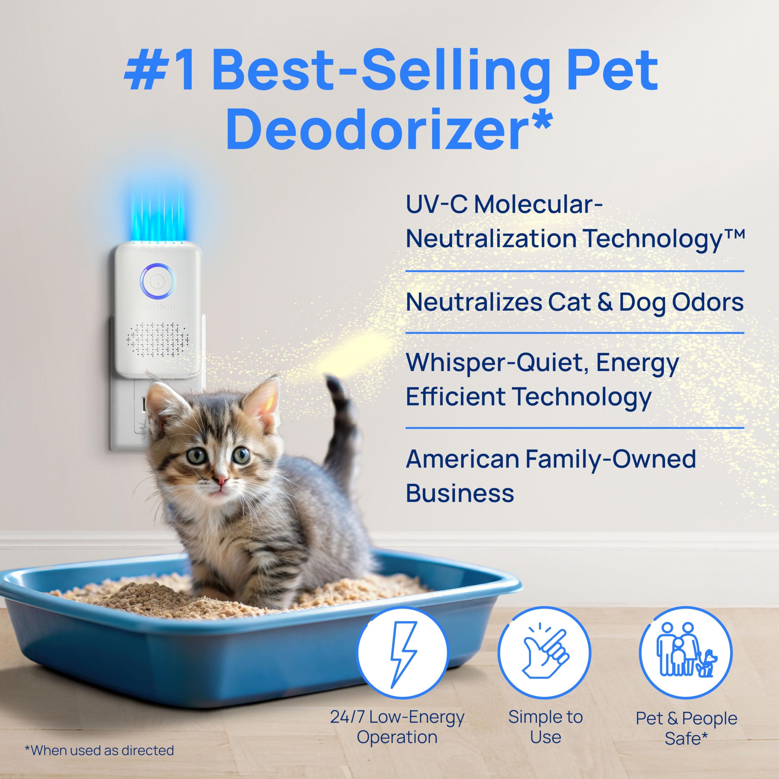 Clarifion ODRx UV-C Cat Odor Deodorizer | Compact & Quiet


