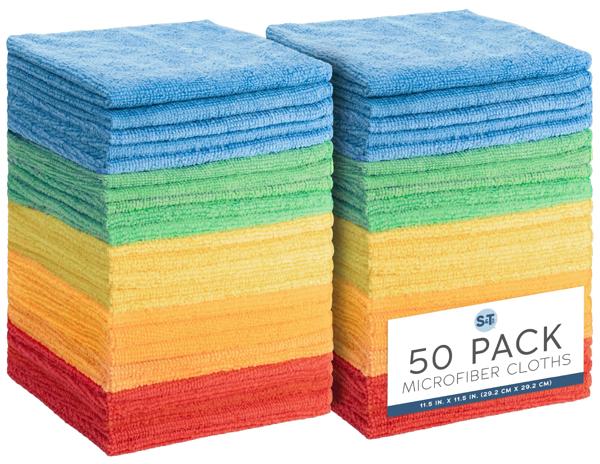 S&T INC. Microfiber Cleaning Cloths – Reusable Lint-Free Towels for Home & Auto