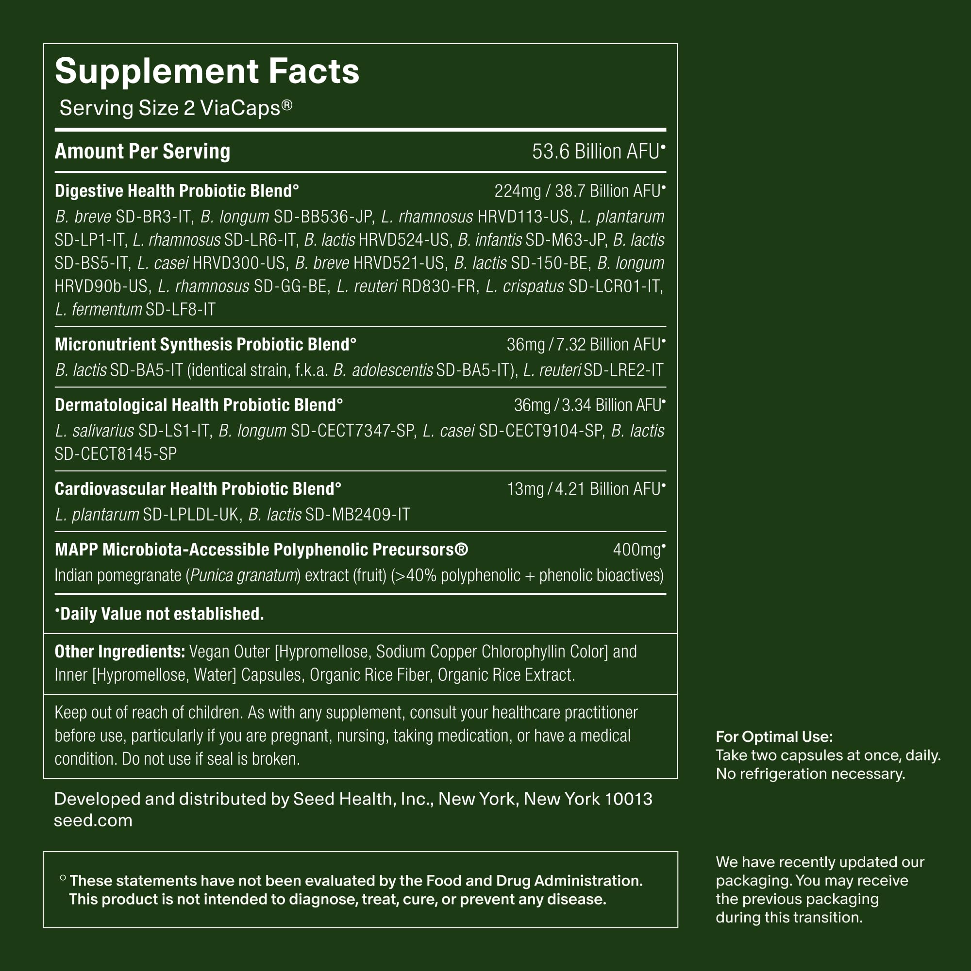 Seed Probiotic & Prebiotic Digestive Health Supplement

