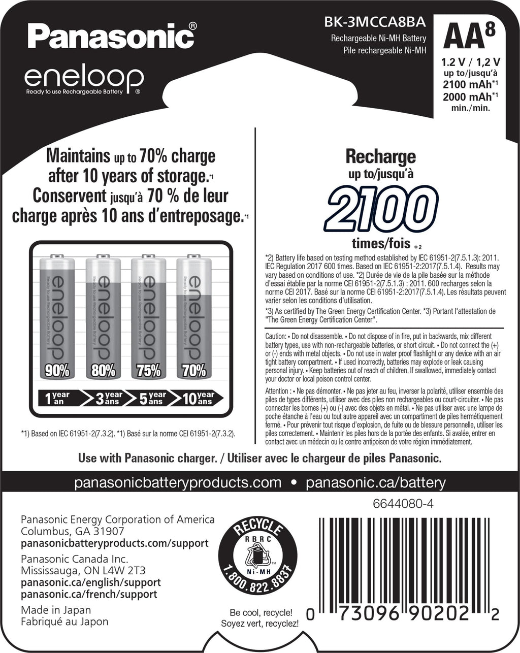Panasonic Eneloop NiMH Rechargeable Batteries - Pre-Charged

