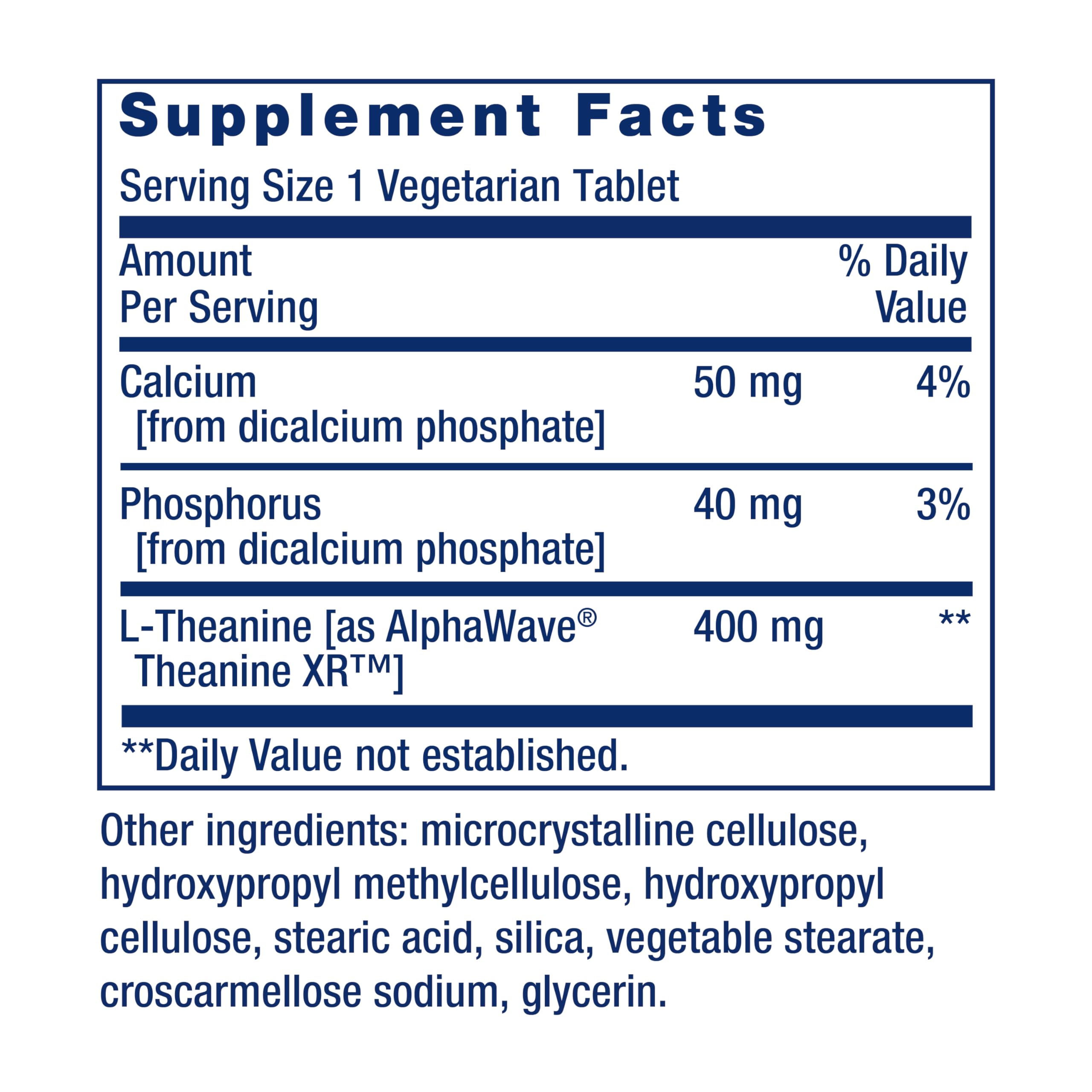 Life Extension Theanine XR Stress Relief Calming Supplement

