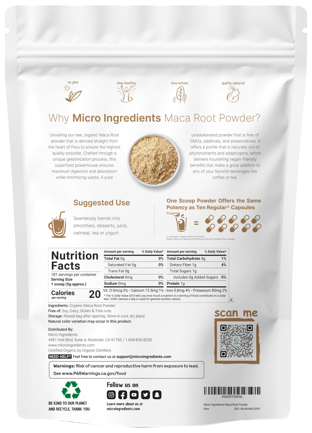 Maca Root Powder by Micro Ingredients

