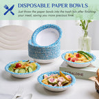 MUCHII Disposable Paper Bowls | Soak-Proof & Durable

