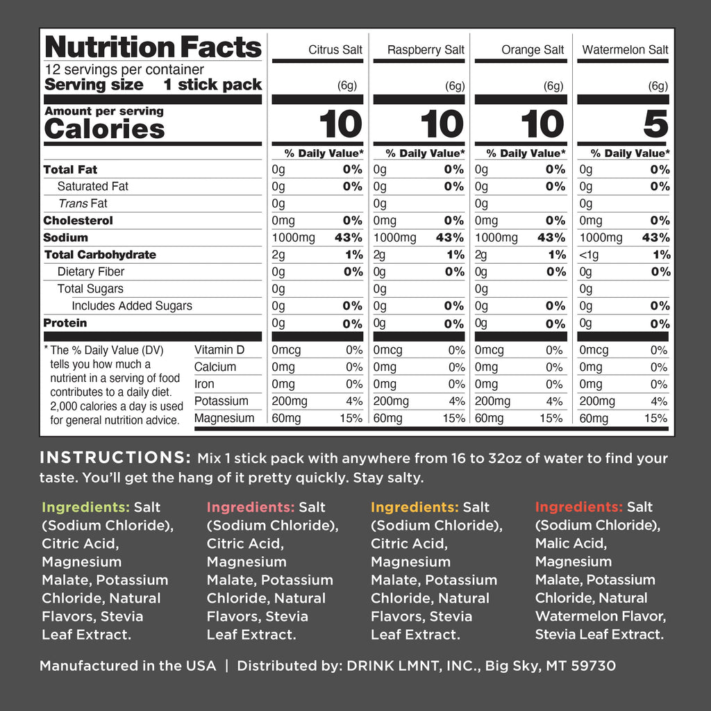 LMNT Electrolyte Drink Mix for Hydration

