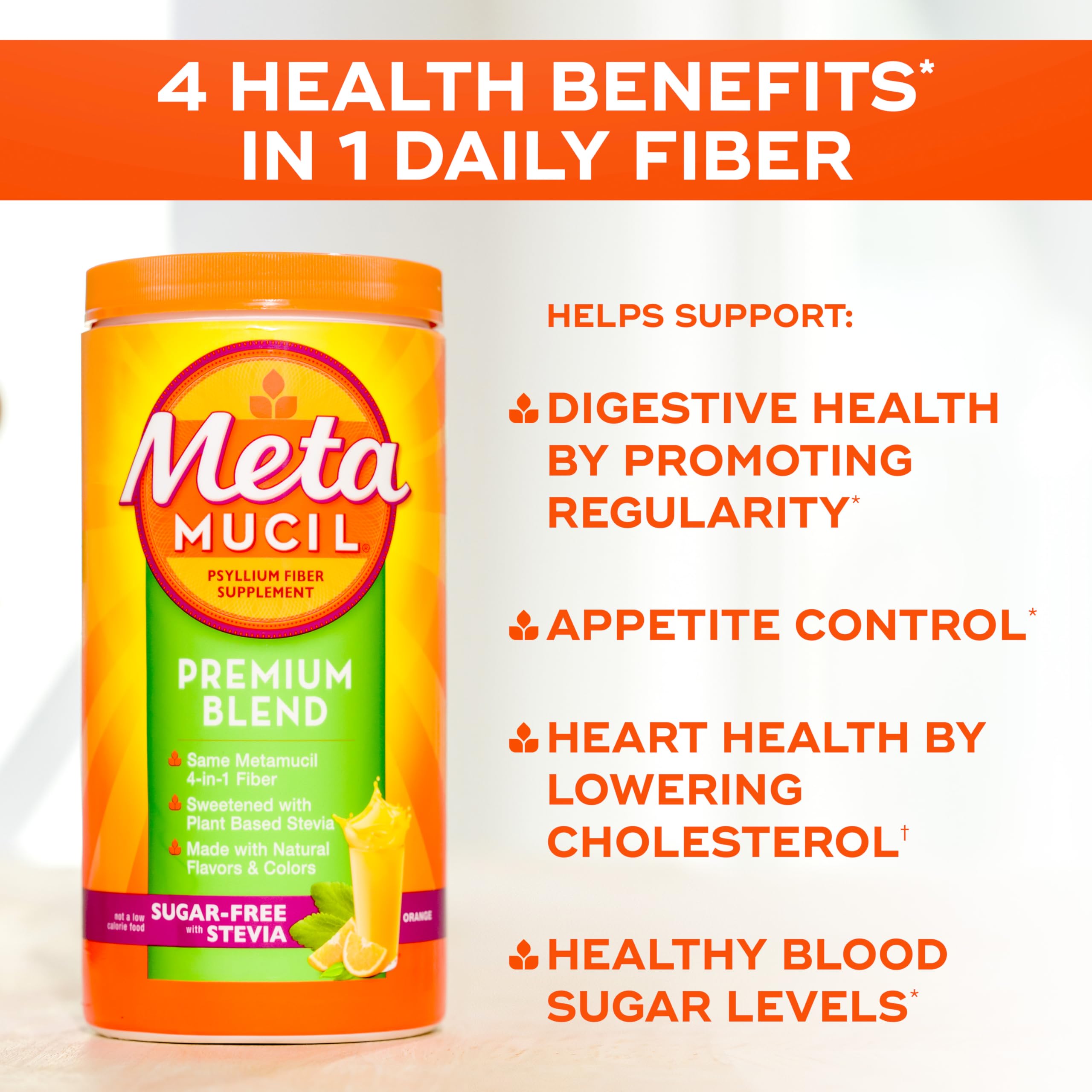 Metamucil Premium Blend Psyllium Fiber Supplement

