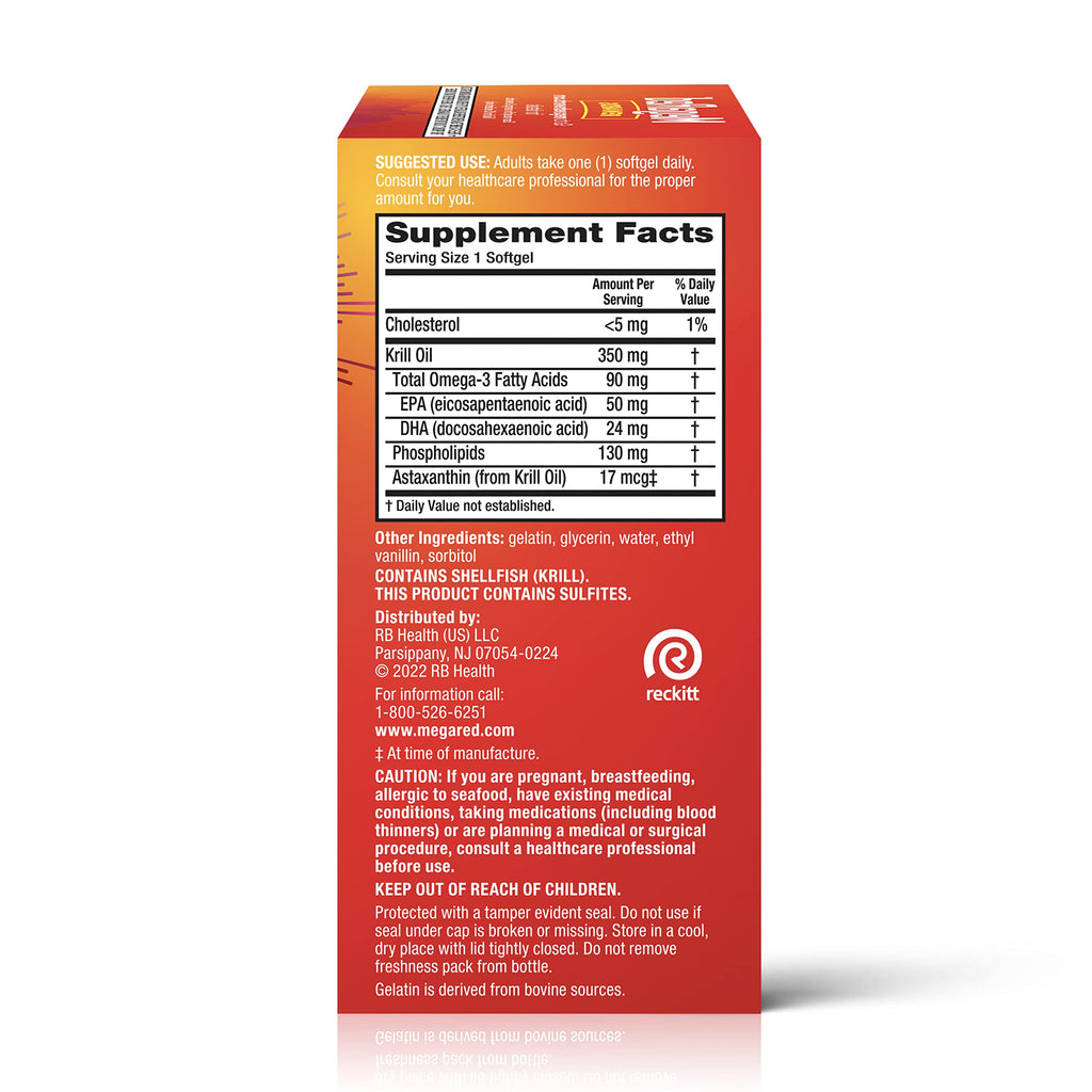 MegaRed Omega-3 Krill Oil Softgels with Astaxanthin


