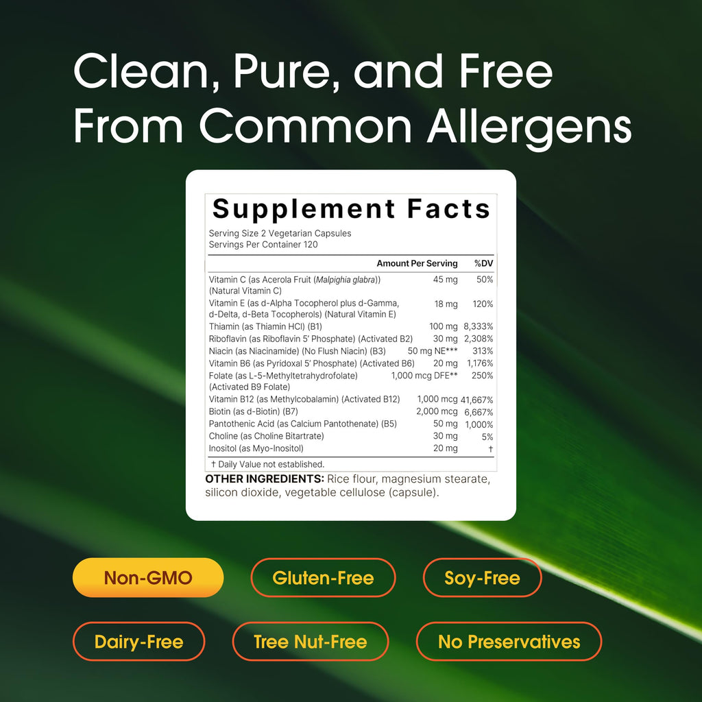 NatureBell Methylated B Complex Vitamins for Immune Support

