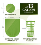 FORID Compostable Trash Bags - Unscented, Plant Starch Material

