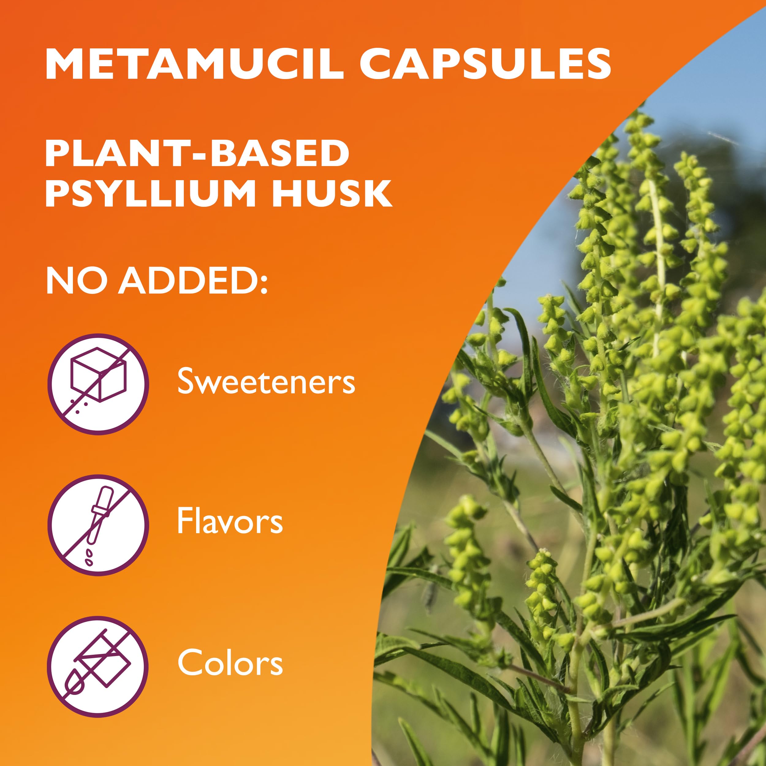 Metamucil Psyllium Husk Capsules 3-in-1 Fiber

