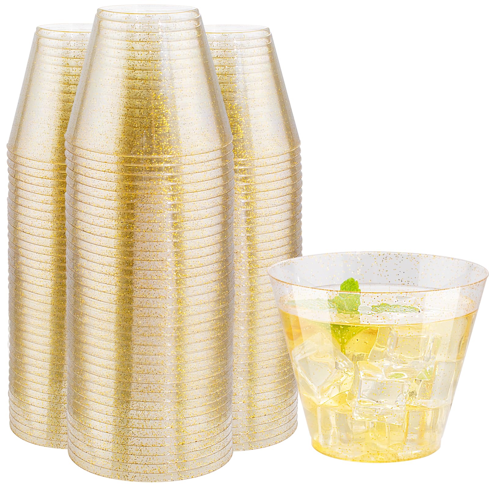 Decorative Rim Disposable Plastic Cups – BPA-Free, Food-Grade