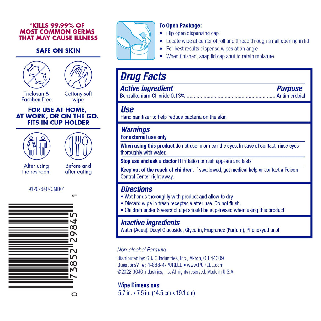 PURELL Hand Sanitizing Wipes - Clean Refreshing Scent

