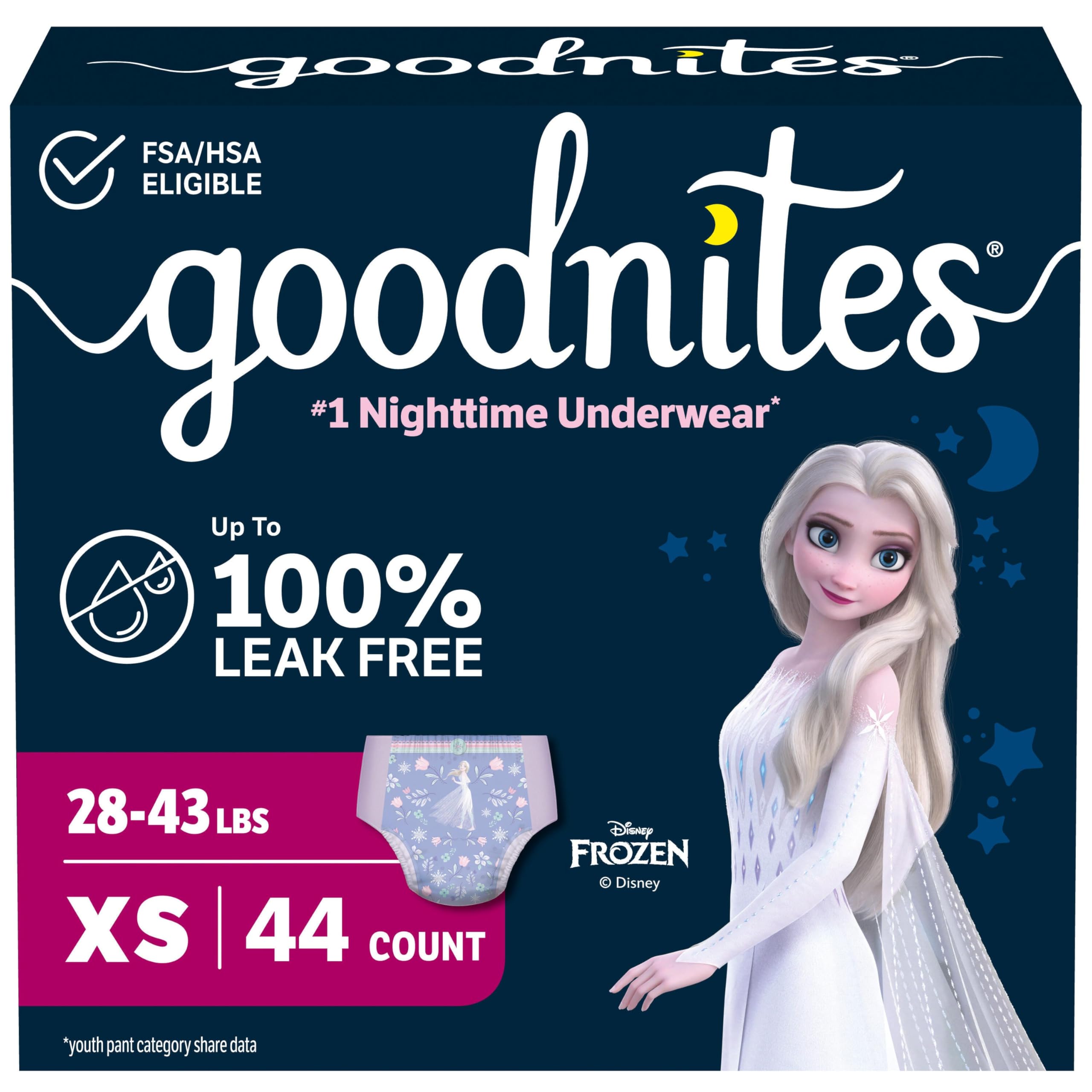 Goodnites Girls' Nighttime Bedwetting Underwear for Overnight Protection
