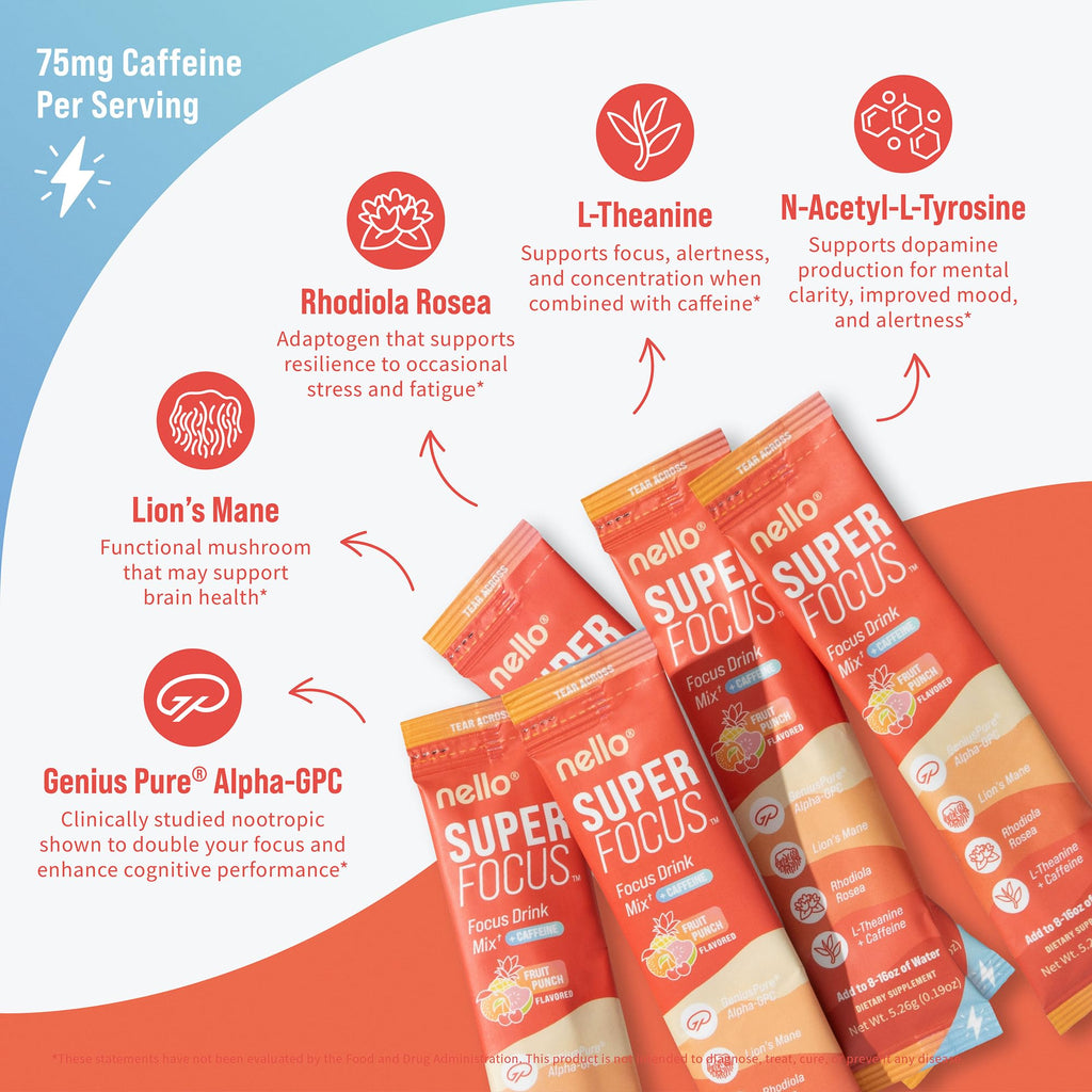 Nello Superfocus Nootropic Drink Mix for Focus

