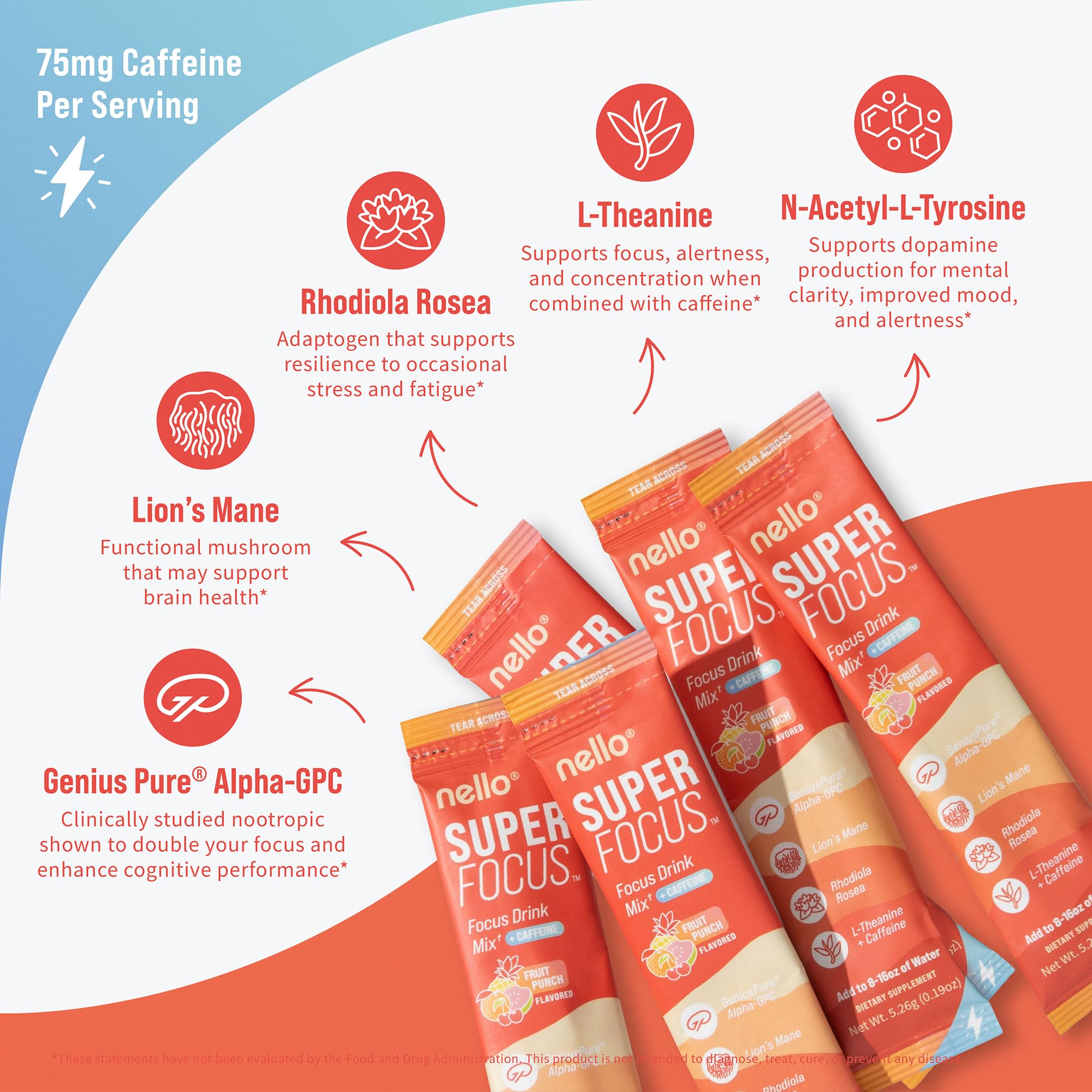 Nello Superfocus Nootropic Drink Mix for Focus

