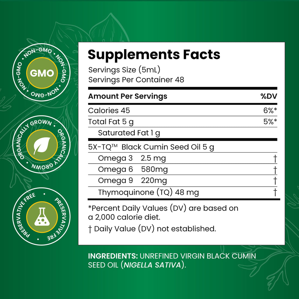 Amazing Herbs Black Seed Oil Liquid Dietary Supplement

