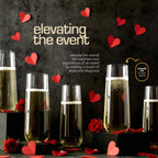 DECADORN Clear Stemless Champagne Flutes BPA-Free


