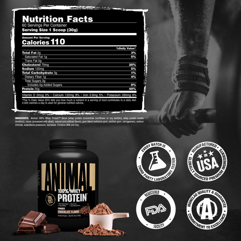 Animal 100% Whey Protein Powder - Muscle Support

