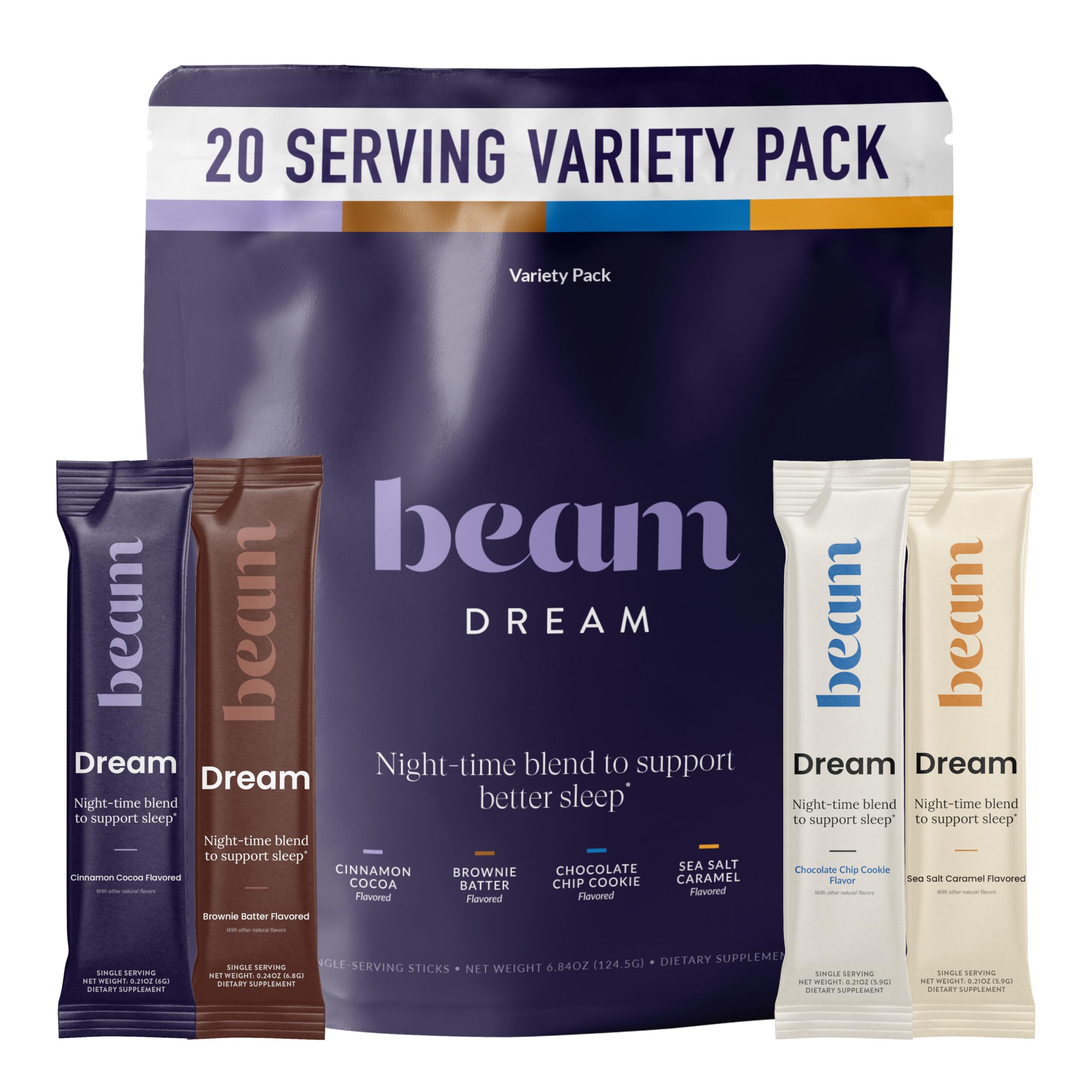 BEAM Dream Sleep Powder – Melatonin Sleep Aid with L-Theanine & Reishi