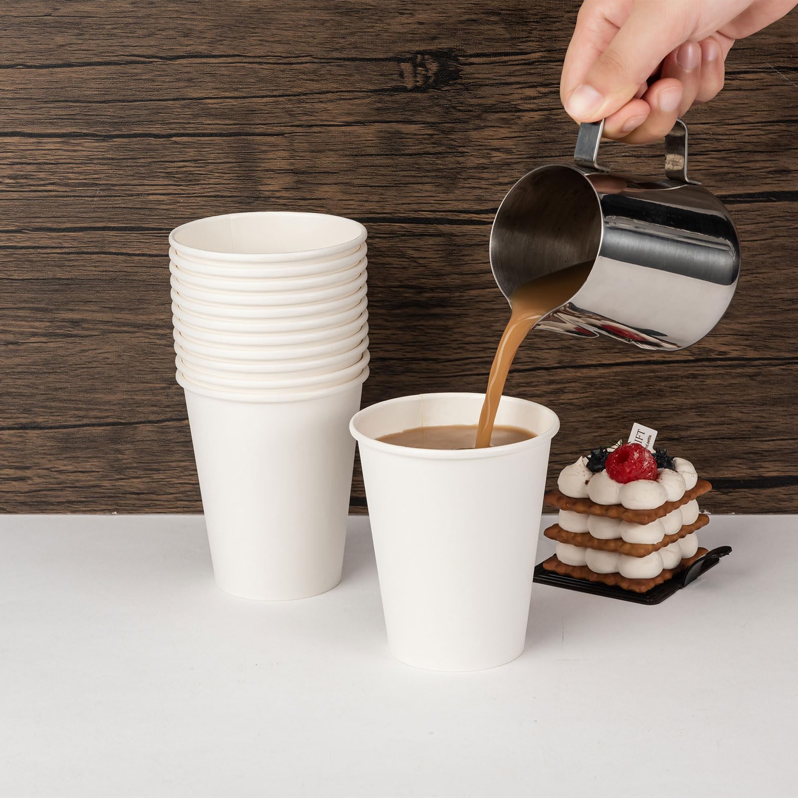 METAPRINT Disposable Paper Cups Thickened Rim - Food Safe

