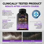 Hair Growth Vitamins by NutraHarmony Biotin Collagen Keratin


