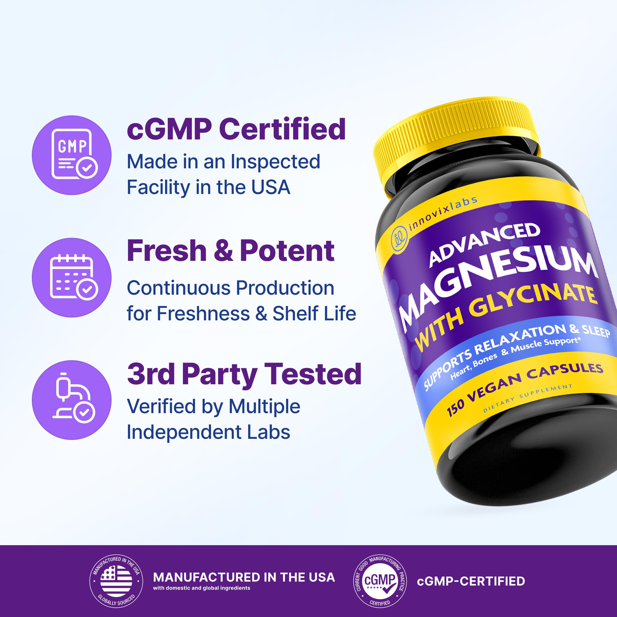 Magnesium Glycinate Malate Capsules by InnovixLabs

