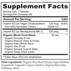 Naturelo Vitamin D3 K2 Vegan Supplement for Bone Health

