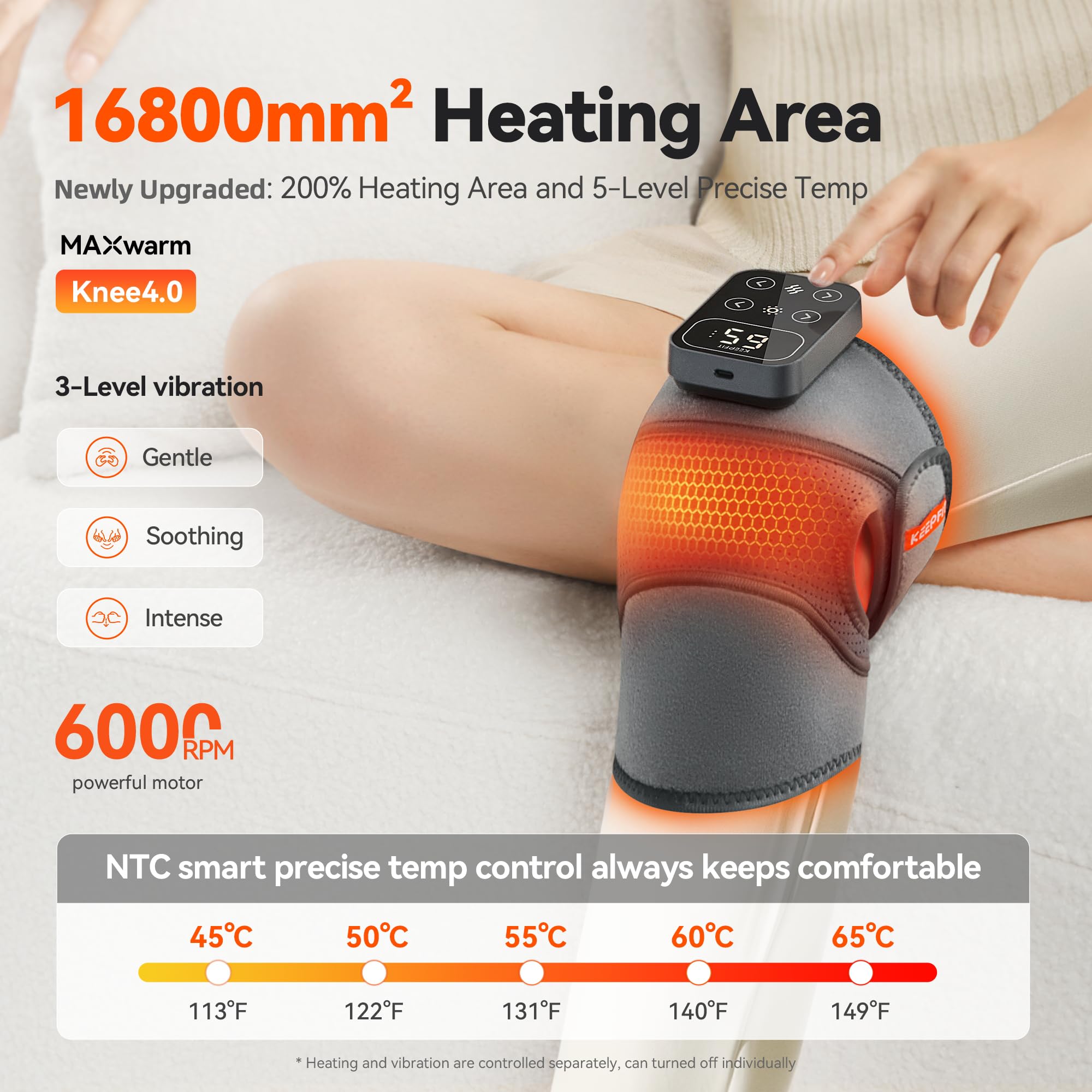 IKEEPFIT MAXwarm Knee Massager 4.0 Cordless Heat & Vibration

