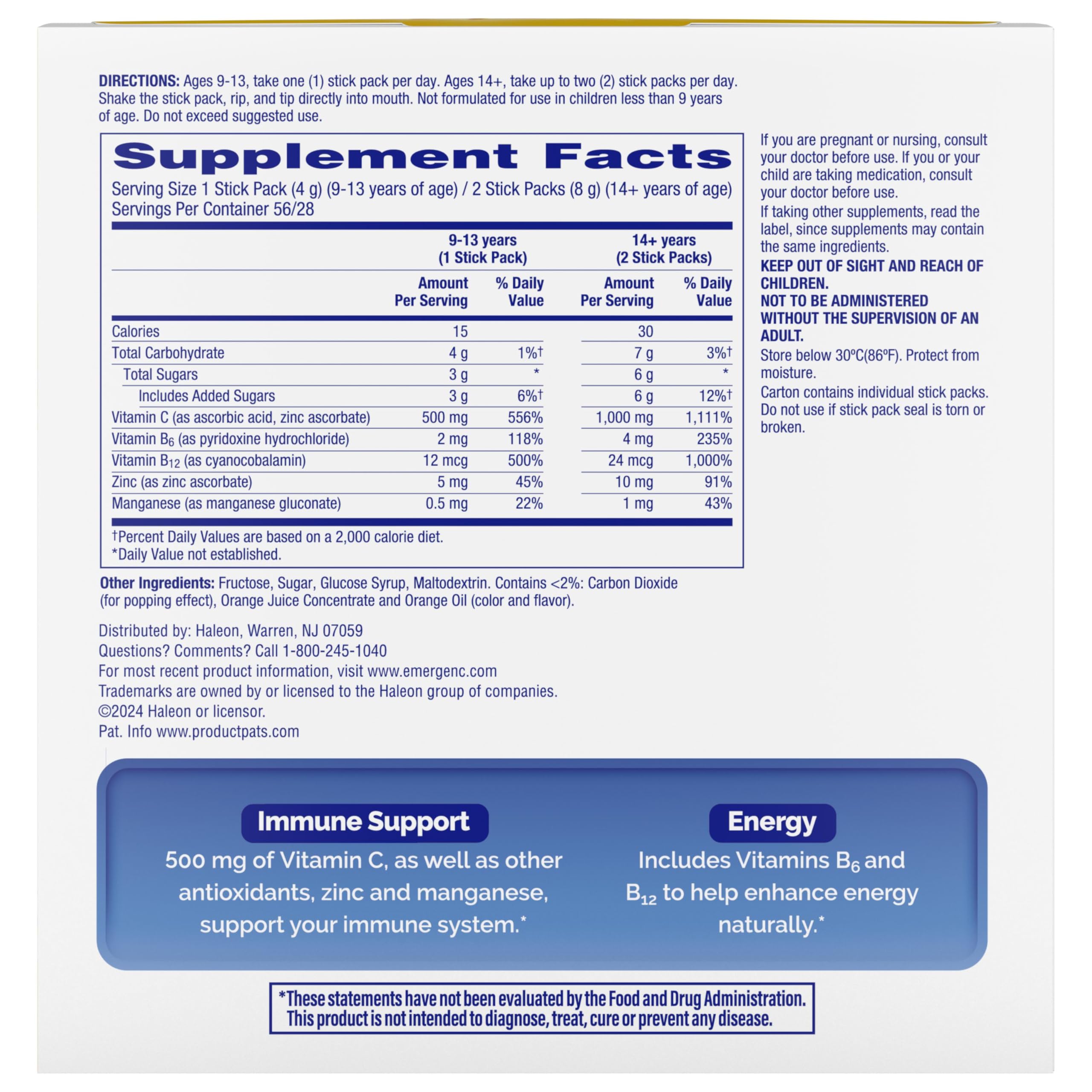 Emergen-C Immune Support Supplement

