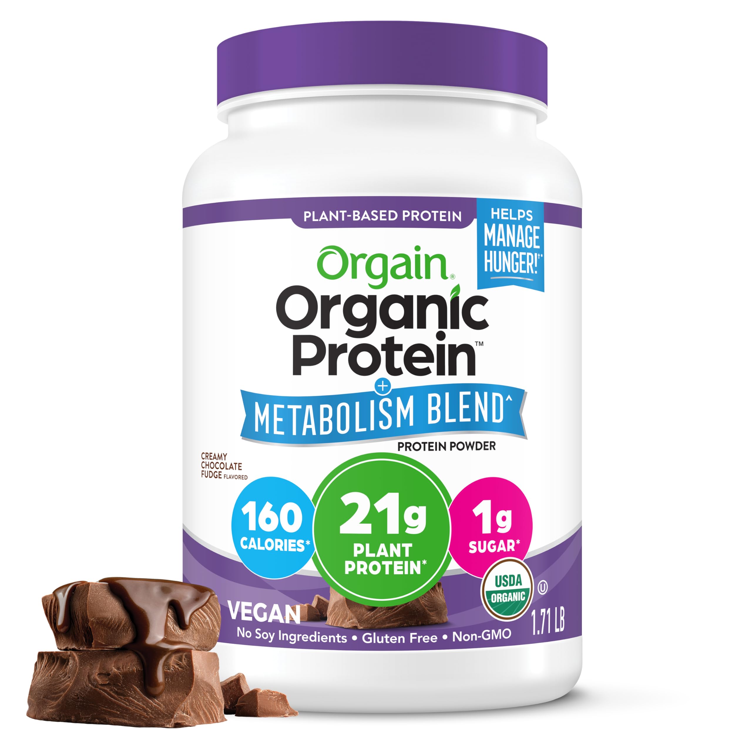 Orgain Organic Protein + Metabolism Blend Powder - Plant-Based Protein