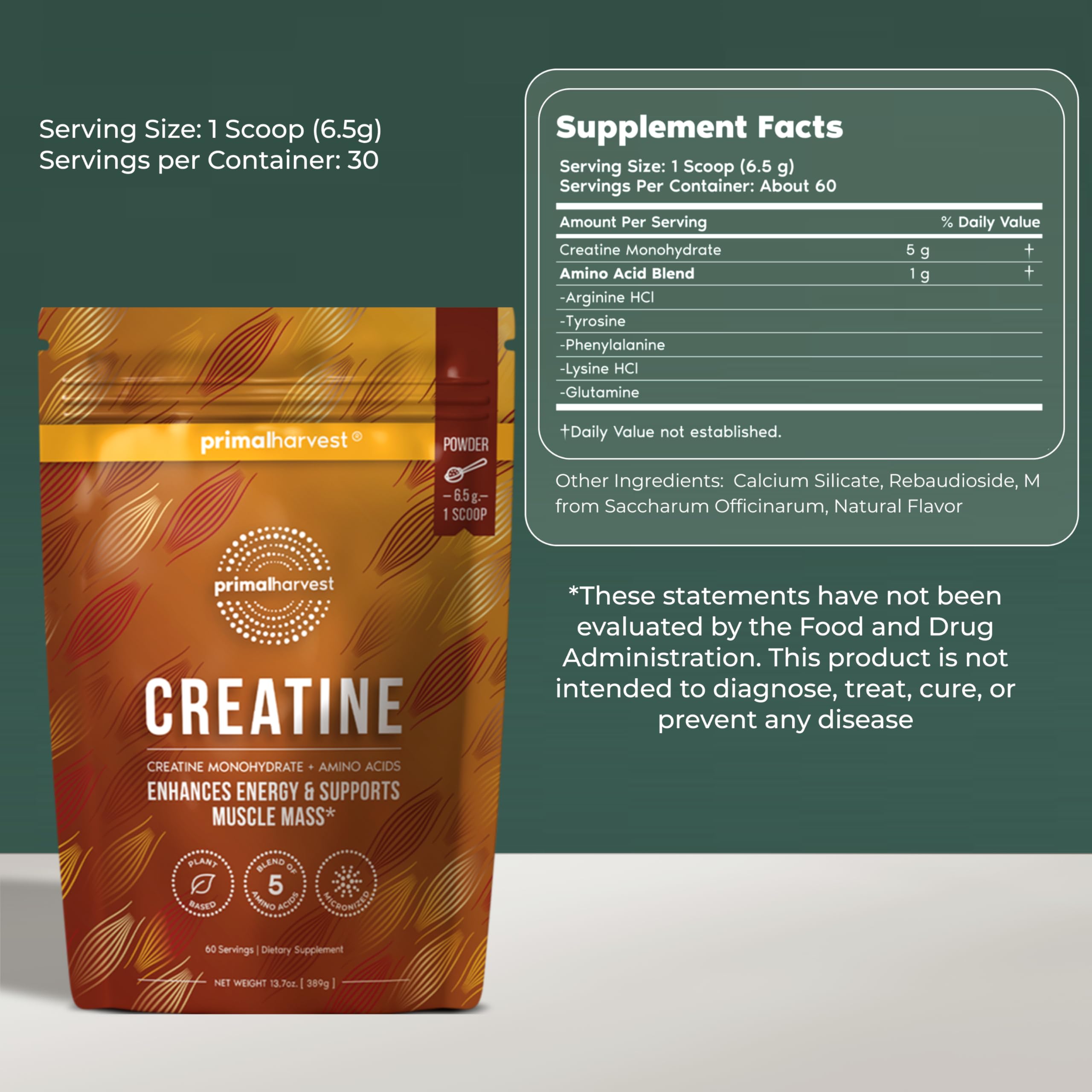 Creatine Monohydrate Powder by Primal Harvest

